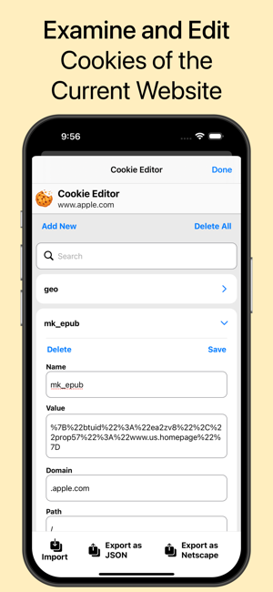 CookieEditorSafari浏览器扩展iPhone版截图3