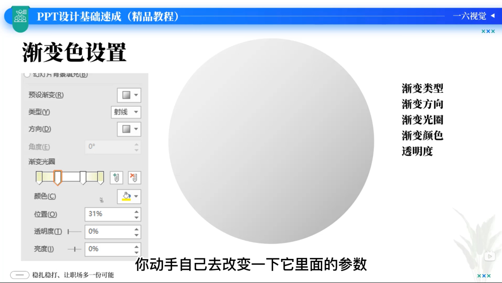 PPT设计基础速成！NO.08  必学技能之形状/文字/取色/渐变色设置