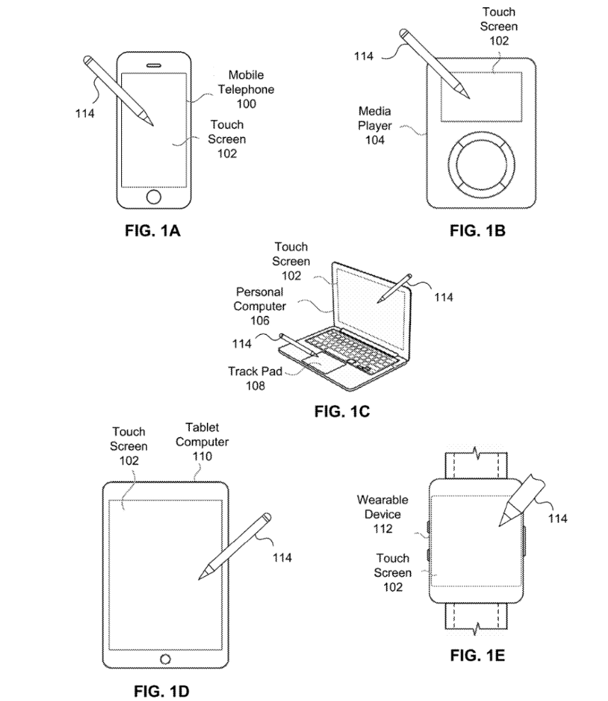 苹果 Apple Pencil 新专利：支持 iPhone，且无需充电