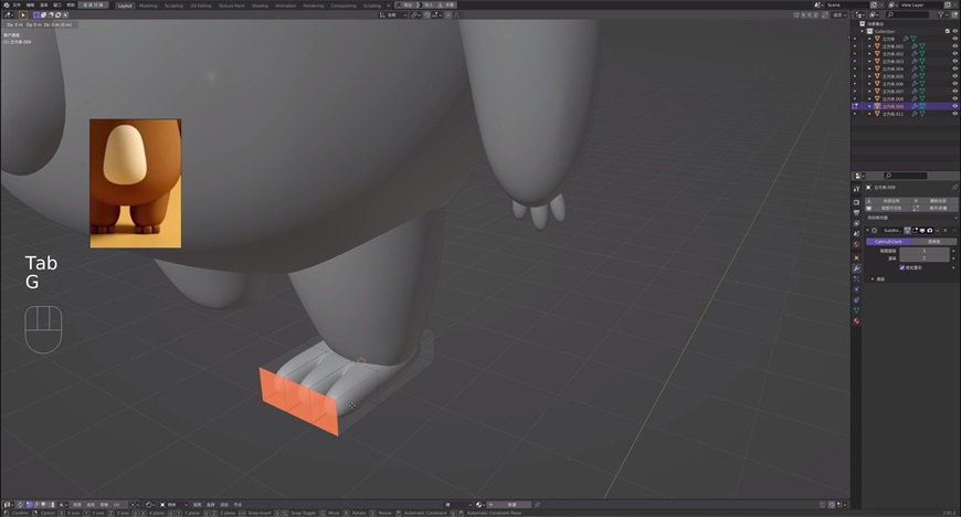 Blender实战案例教程！卡通小胖熊3D角色 – 02 精细化调整