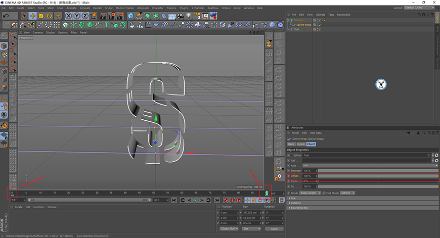 C4D教程！教你制作样条约束文字小动效