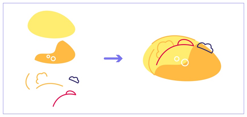 AI教程！学习绘制粗描边风格美食图标插画