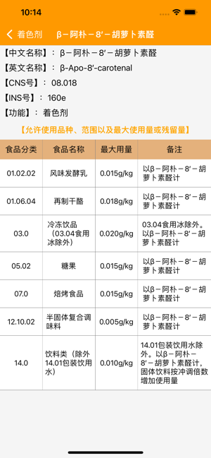 食品添加剂手册iPhone版截图5