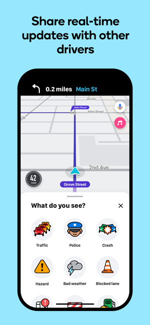 Waze的导航和实时路况iPhone版截图2