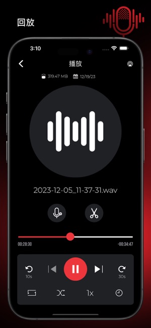 录音机专业版和编辑器iPhone版截图4