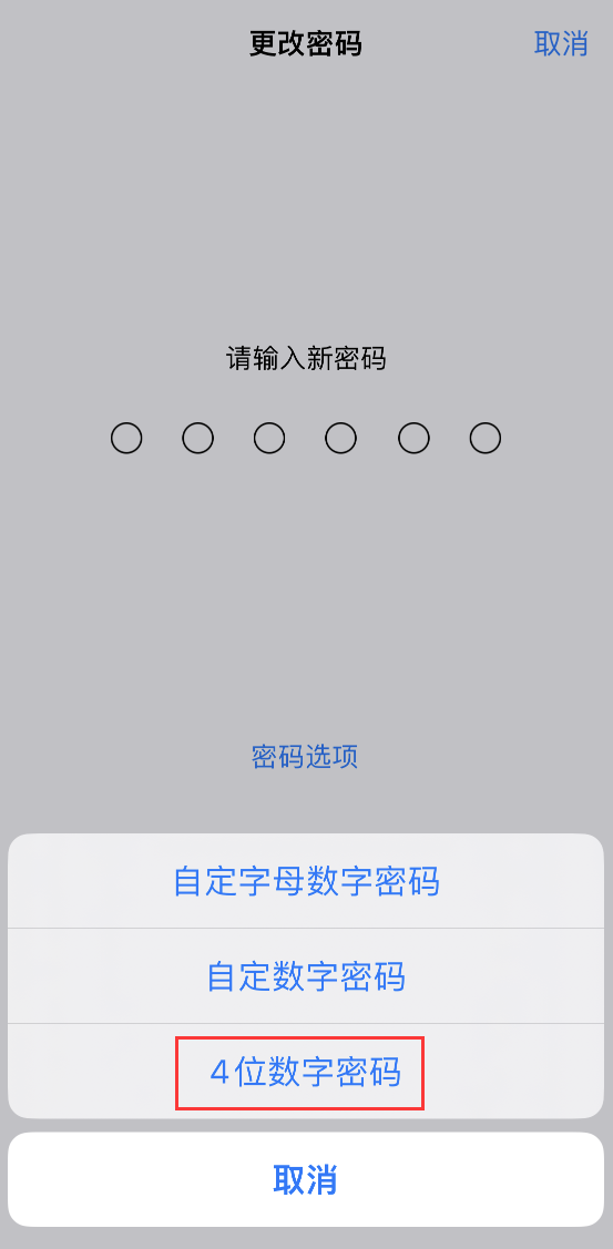 升级 iOS 16 后如何为 iPhone 设置 4 位简易锁屏密码？