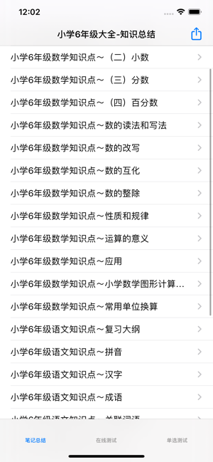 小学六年级数学语文英语总结大全iPhone版截图1
