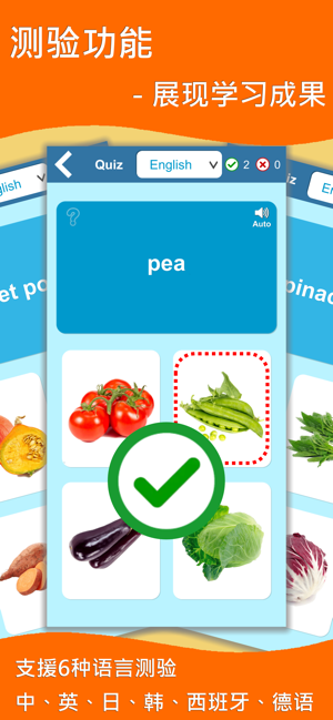 蔬菜学习卡PRO:英语学习iPhone版截图5