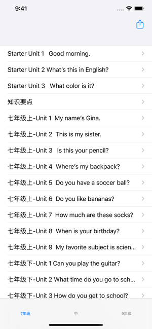 初中英语7~9年级知识点总结大全iPhone版截图1