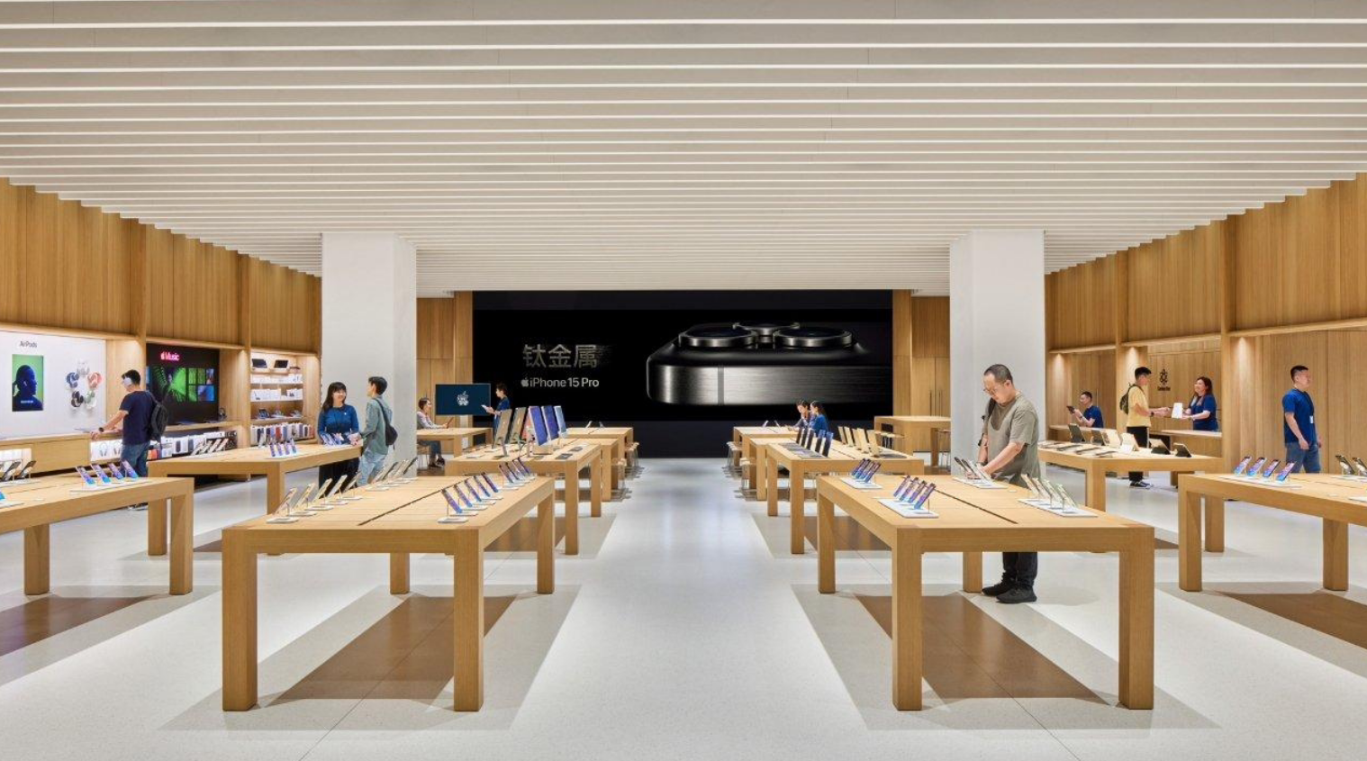 苹果温州万象城 Apple Store 采用全新内部设计