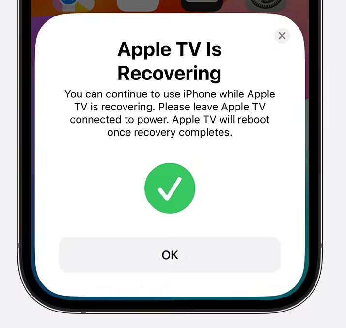 苹果 iOS 17 支持让用户使用 iPhone 恢复 Apple TV