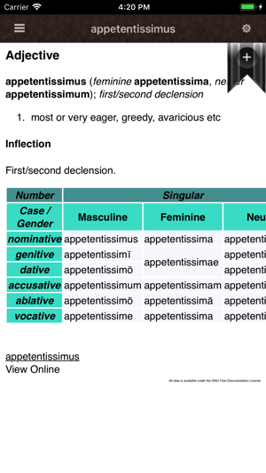 LatinLexiconDictionaryiPhone版截图2