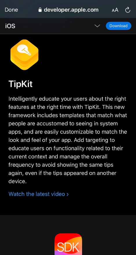 苹果推出 TipKit，为开发者提供 App 教程模板