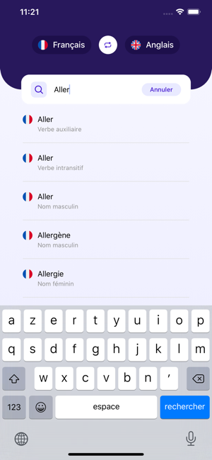 DictionnaireAnglais~FrançaisiPhone版截图2