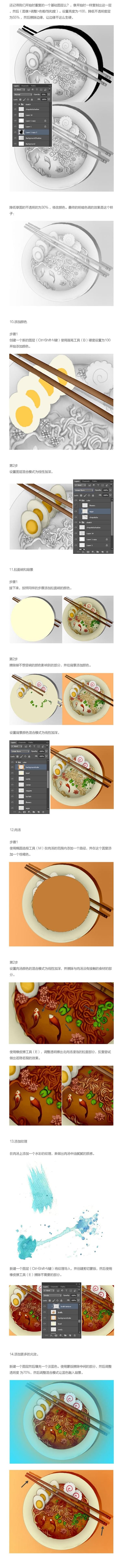 PS教程！教你绘制一碗美味拉面