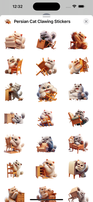 Persian Cat Clawing StickersiPhone版截图1