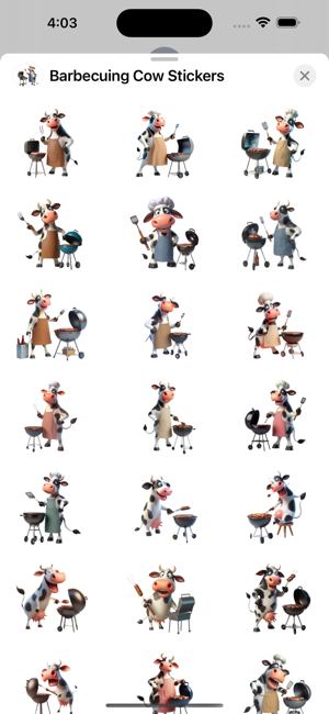 Barbecuing Cow StickersiPhone版截图1