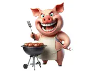 Barbecuing Pig StickersiPhone版