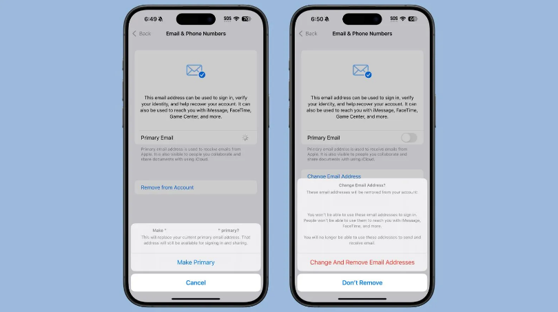 苹果 iOS 18.1 支持设置“主要”邮箱地址并更改 iCloud 邮箱