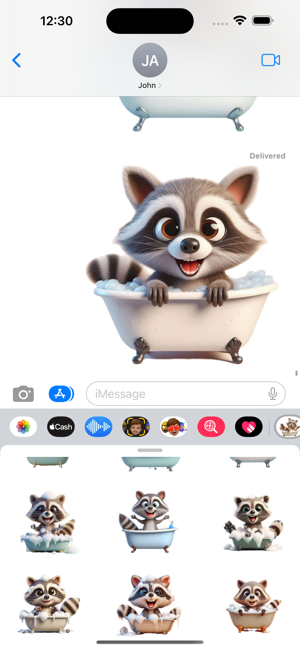 Raccoon Bath StickersiPhone版截图6